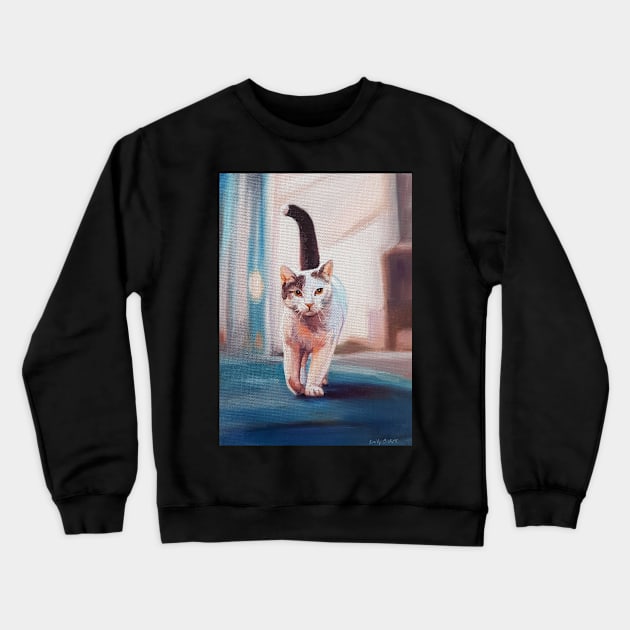 Cat on the Prowl painting Crewneck Sweatshirt by EmilyBickell